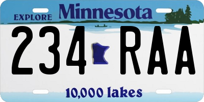 MN license plate 234RAA