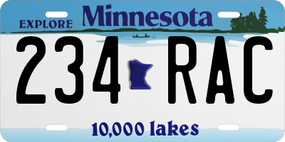 MN license plate 234RAC