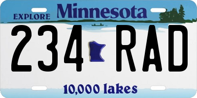 MN license plate 234RAD