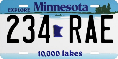 MN license plate 234RAE