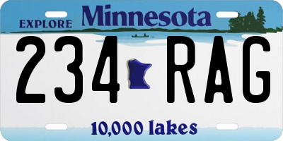 MN license plate 234RAG