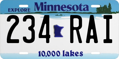 MN license plate 234RAI