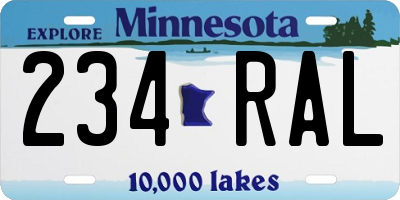 MN license plate 234RAL