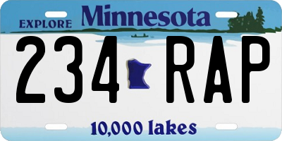 MN license plate 234RAP