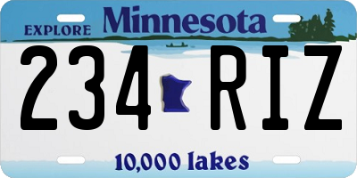 MN license plate 234RIZ
