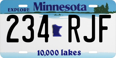 MN license plate 234RJF