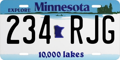 MN license plate 234RJG