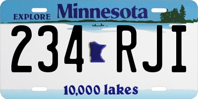 MN license plate 234RJI