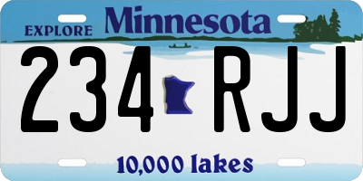 MN license plate 234RJJ