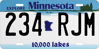 MN license plate 234RJM