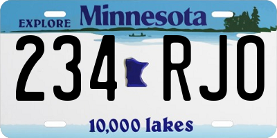 MN license plate 234RJO
