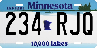 MN license plate 234RJQ
