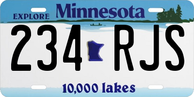 MN license plate 234RJS