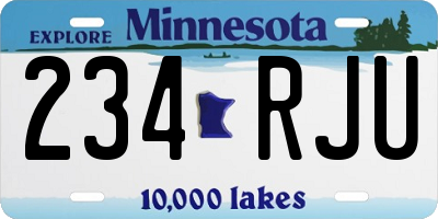 MN license plate 234RJU