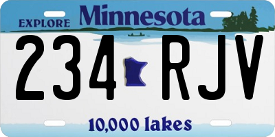MN license plate 234RJV