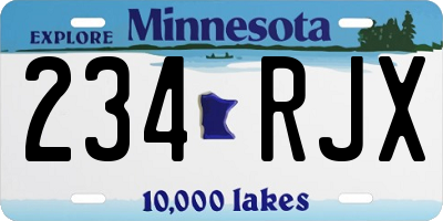 MN license plate 234RJX