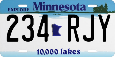 MN license plate 234RJY