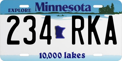 MN license plate 234RKA