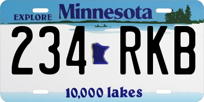 MN license plate 234RKB