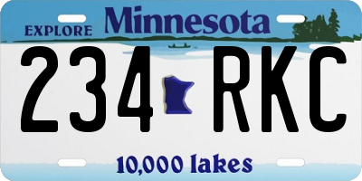 MN license plate 234RKC