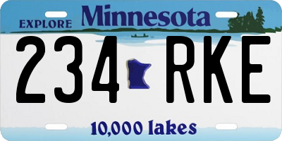 MN license plate 234RKE