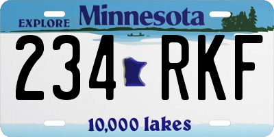 MN license plate 234RKF