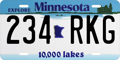 MN license plate 234RKG