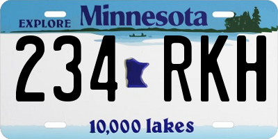 MN license plate 234RKH
