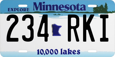 MN license plate 234RKI
