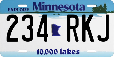 MN license plate 234RKJ
