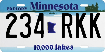 MN license plate 234RKK