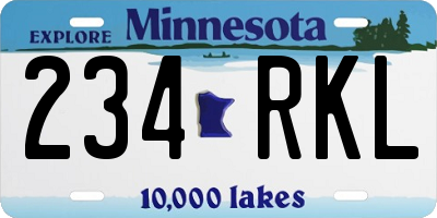 MN license plate 234RKL