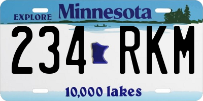 MN license plate 234RKM