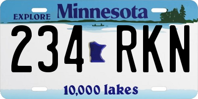 MN license plate 234RKN