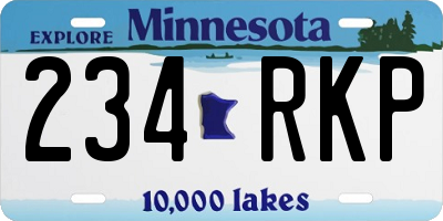 MN license plate 234RKP