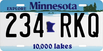 MN license plate 234RKQ