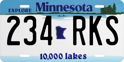MN license plate 234RKS