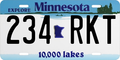 MN license plate 234RKT