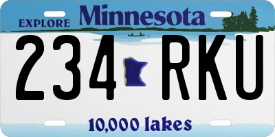 MN license plate 234RKU