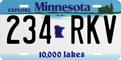 MN license plate 234RKV