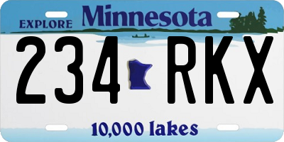 MN license plate 234RKX