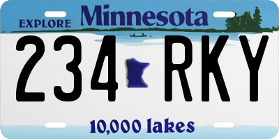 MN license plate 234RKY