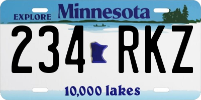 MN license plate 234RKZ