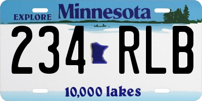 MN license plate 234RLB