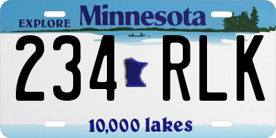 MN license plate 234RLK
