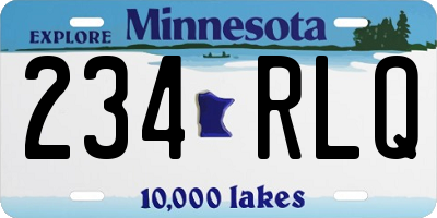 MN license plate 234RLQ
