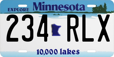 MN license plate 234RLX
