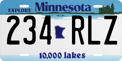MN license plate 234RLZ