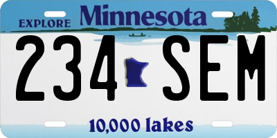 MN license plate 234SEM