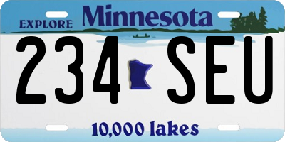 MN license plate 234SEU
